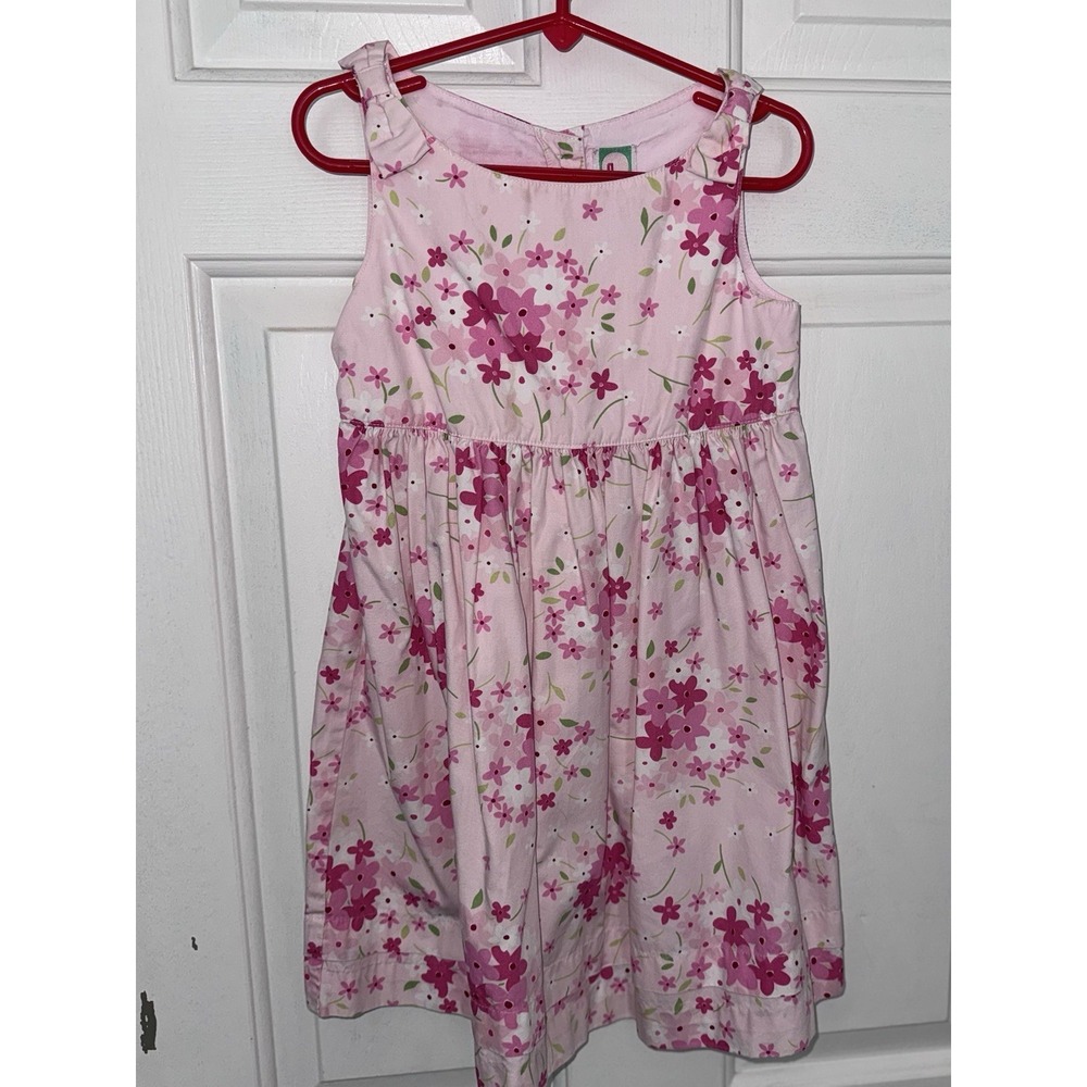 Vintage 2001 Gymboree Toddler Girls Pink Floral Sleeveless Cotton Dress Size 4 - Picture 3 of 3